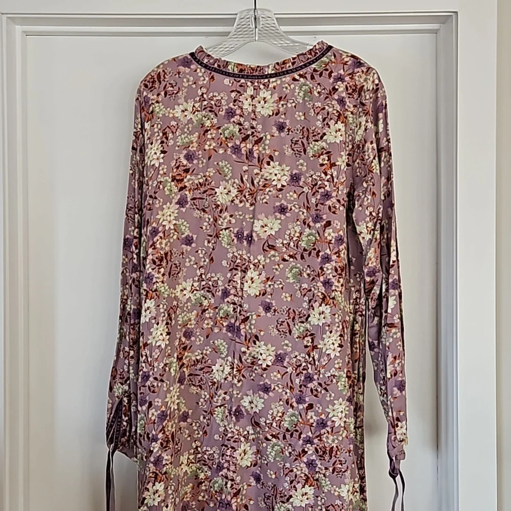 NWT MOSSIMO SUPPLY CO.  LONG  FLOWER BLOUSE/ DRESS - Picture 4 of 12